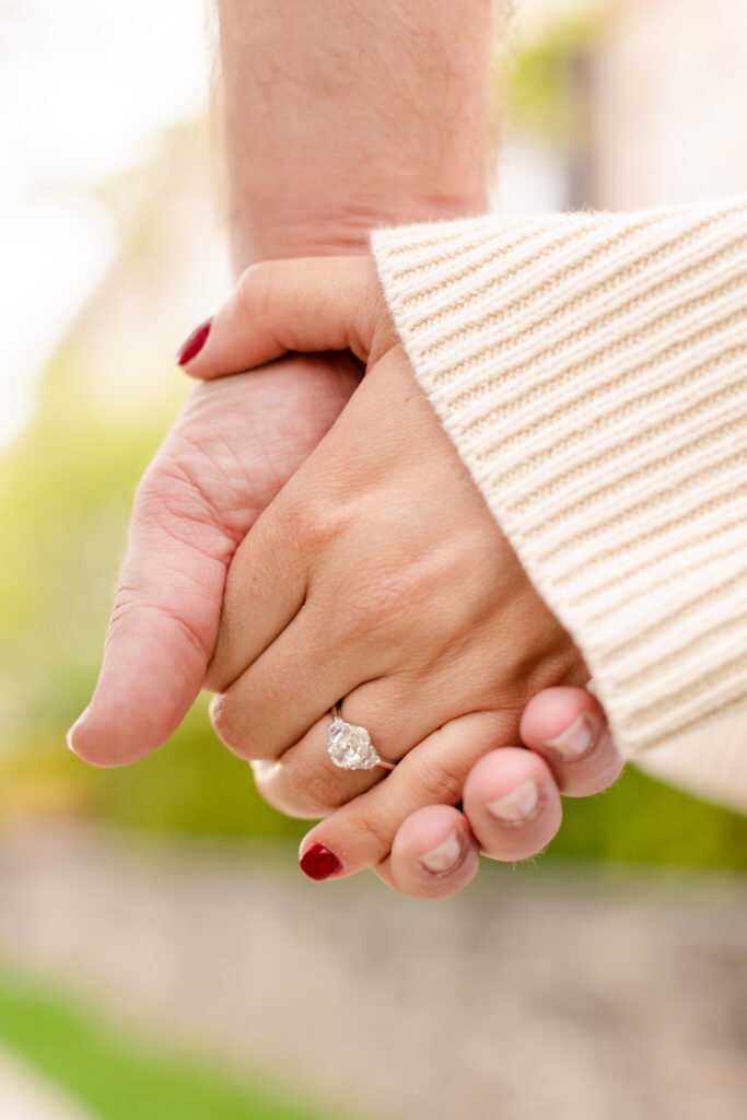 Tarrytown Riverwalk Engagement Session Closeup of Engagement Ring by Siobhan Stanton Photography