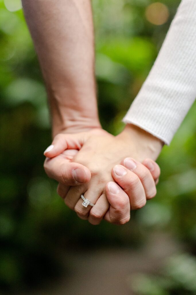 Engagement Ring at Botanical Garden 
