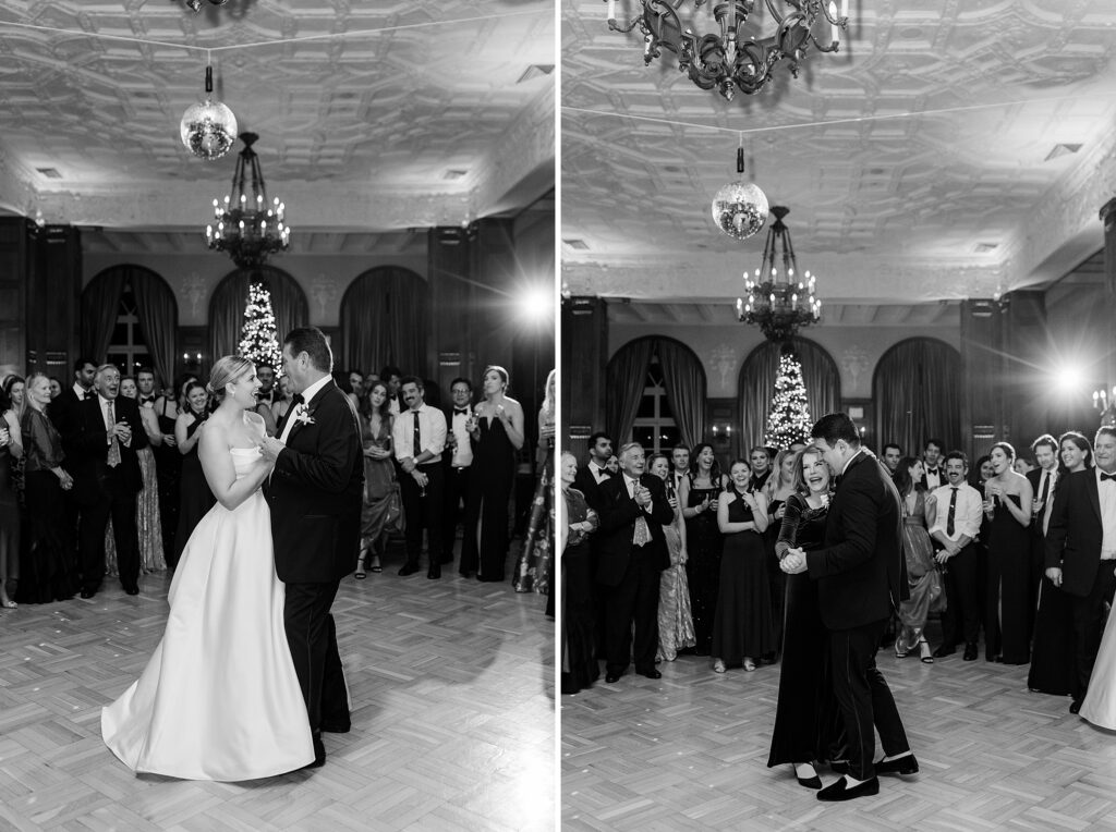 first dance, father daughter dance, mother son dance, elegant wedding at Westchester Country Club