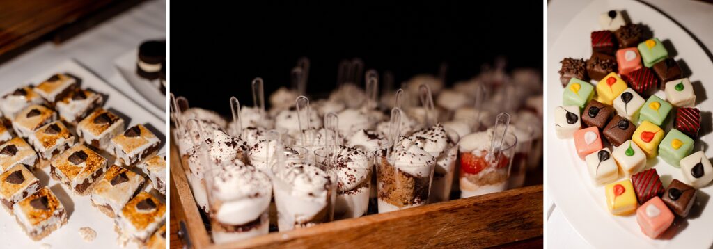 Dessert bar at elegant wedding reception, Westchester Country Club wedding reception