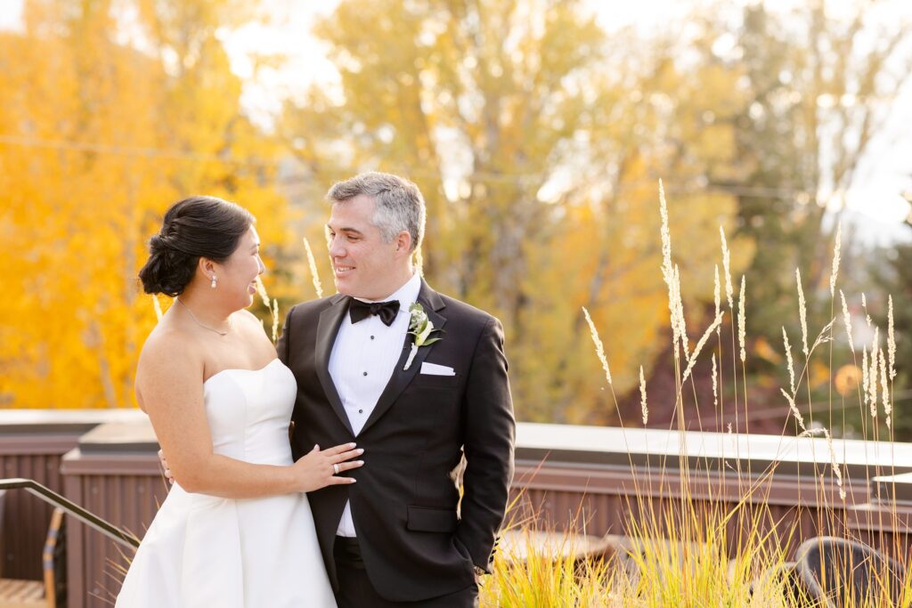 newly married portraits in Jackson Hole, bride and groom portraits