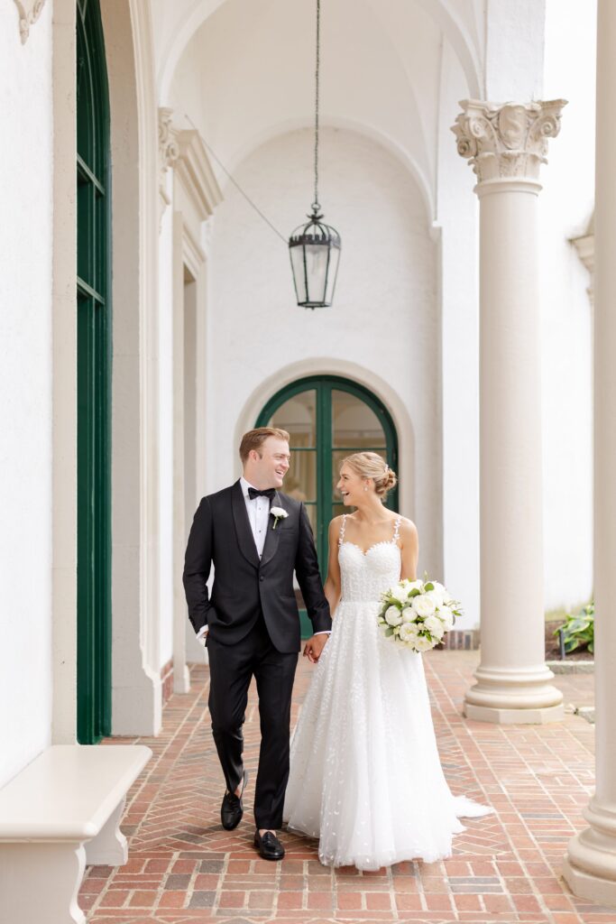 bride and groom walking, natural posing inspiration, posing can look natural