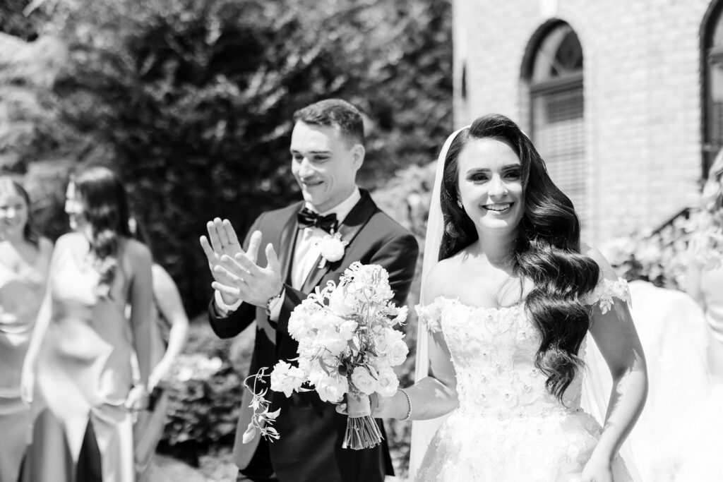 bride and groom headed to ceremony