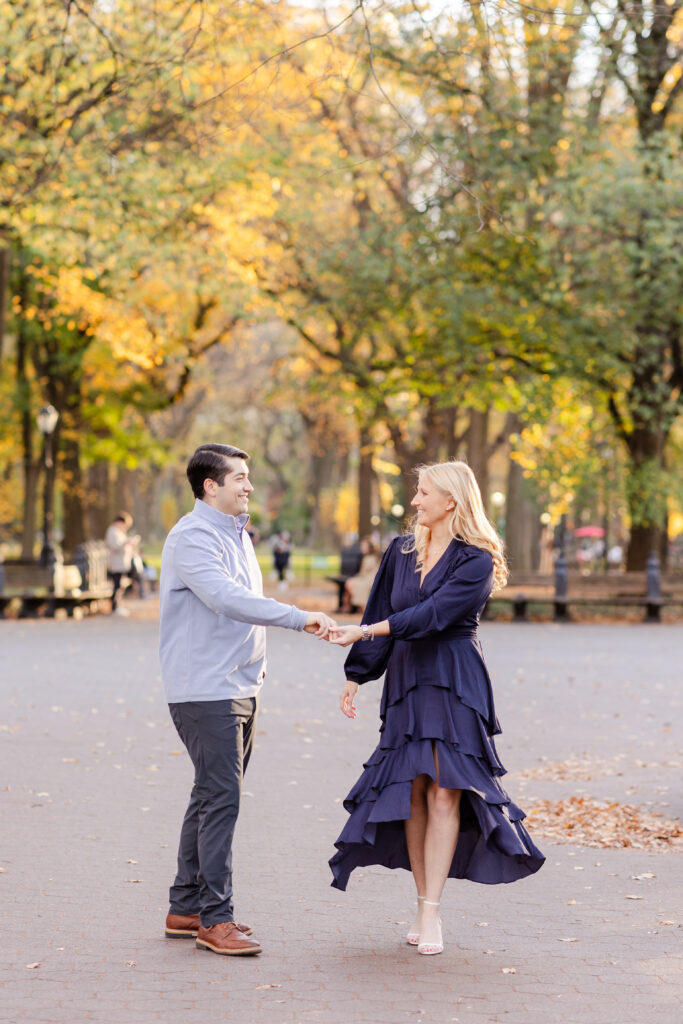 central park engagement session