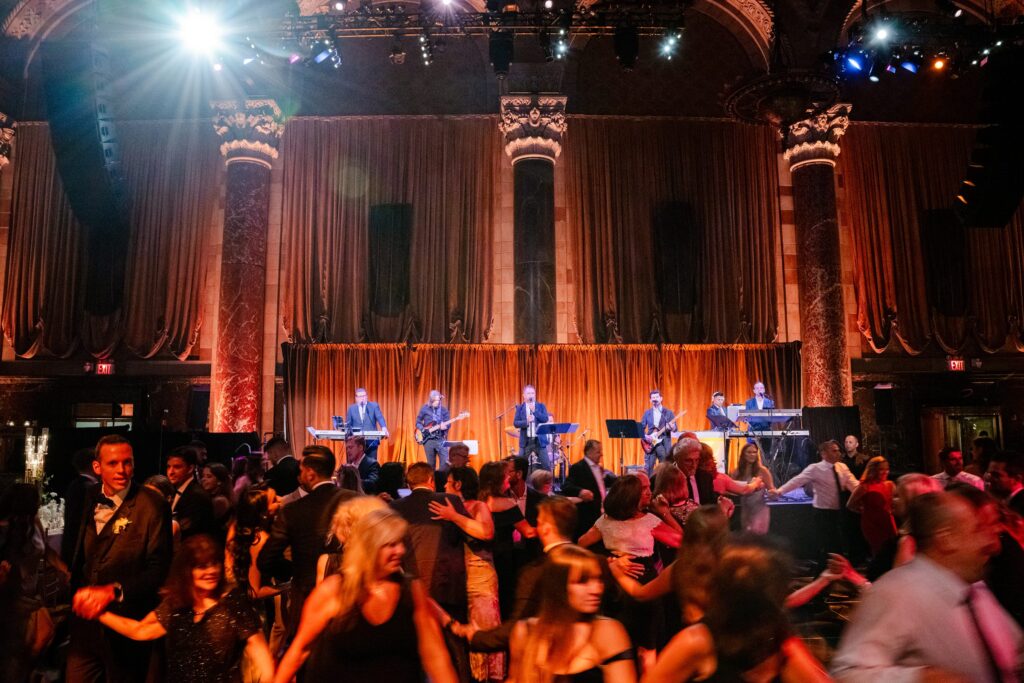 dance floor in Cipriani 42nd Street, wedding reception, live band, Croatian band