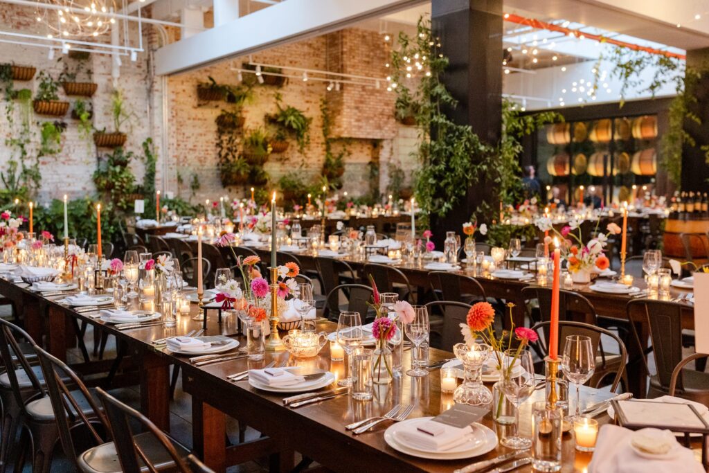 intimate wedding reception decor, Brooklyn Wedding, Brooklyn Winery wedding reception decor 