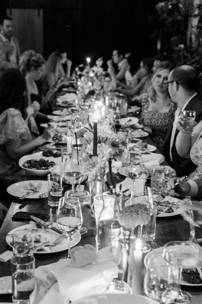 intimate wedding at Brooklyn Winery, intimate wedding reception dinner, 