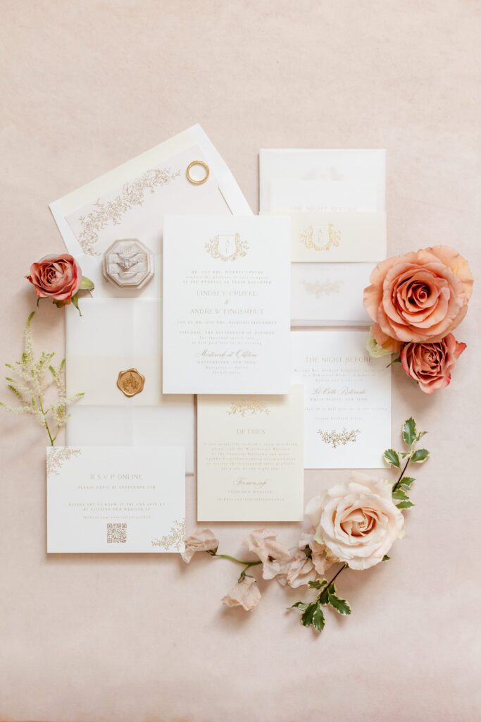 invitation flatlay, wedding details, fall wedding details