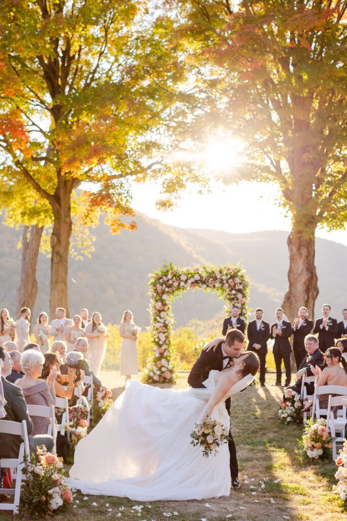 fall outdoor ceremony on Hudson River, fall wedding in New York, New York Fall Wedding at Monteverde at Oldstone, fall wedding at Westchester, New York