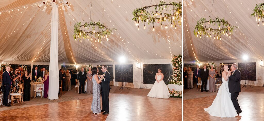 mother of groom and groom first dance, father of bride and bride first dance