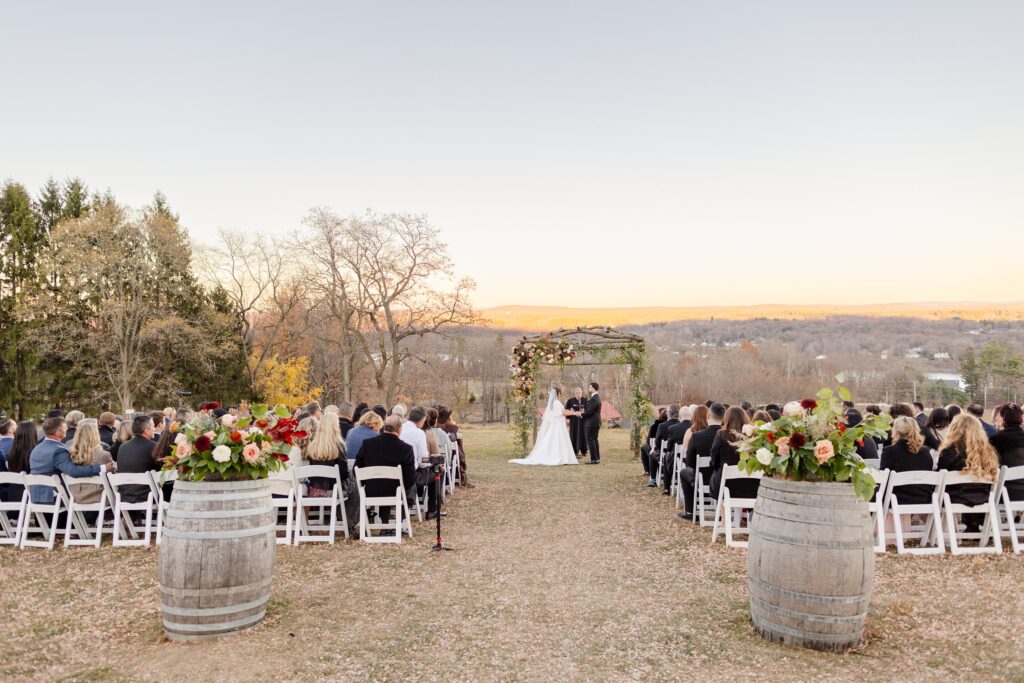 New York Vineyard Wedding Inspiration, Outdoor ceremony at Red Maple Vineyard, New York Vineyards venue inspiration, Red Maple Vineyard ceremony 