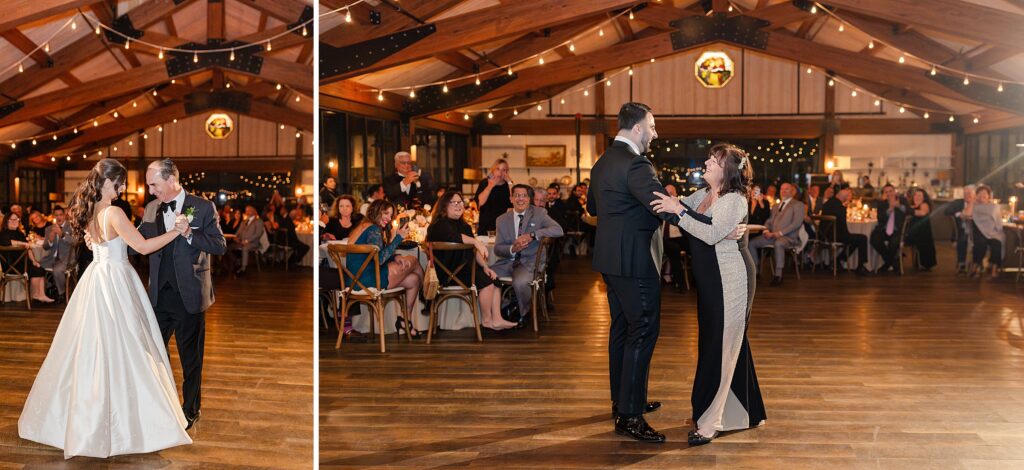 New York Vineyard Wedding Inspiration, bride and father of the bride dance, mother of the groom and groom first dance