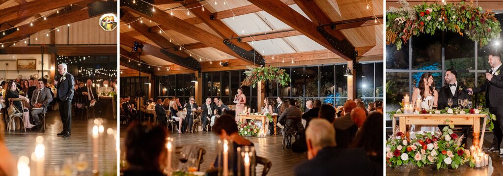 New York Vineyard Wedding Inspiration, speeches during wedding reception at Red Maple Vineyards, New York Vineyard venue 