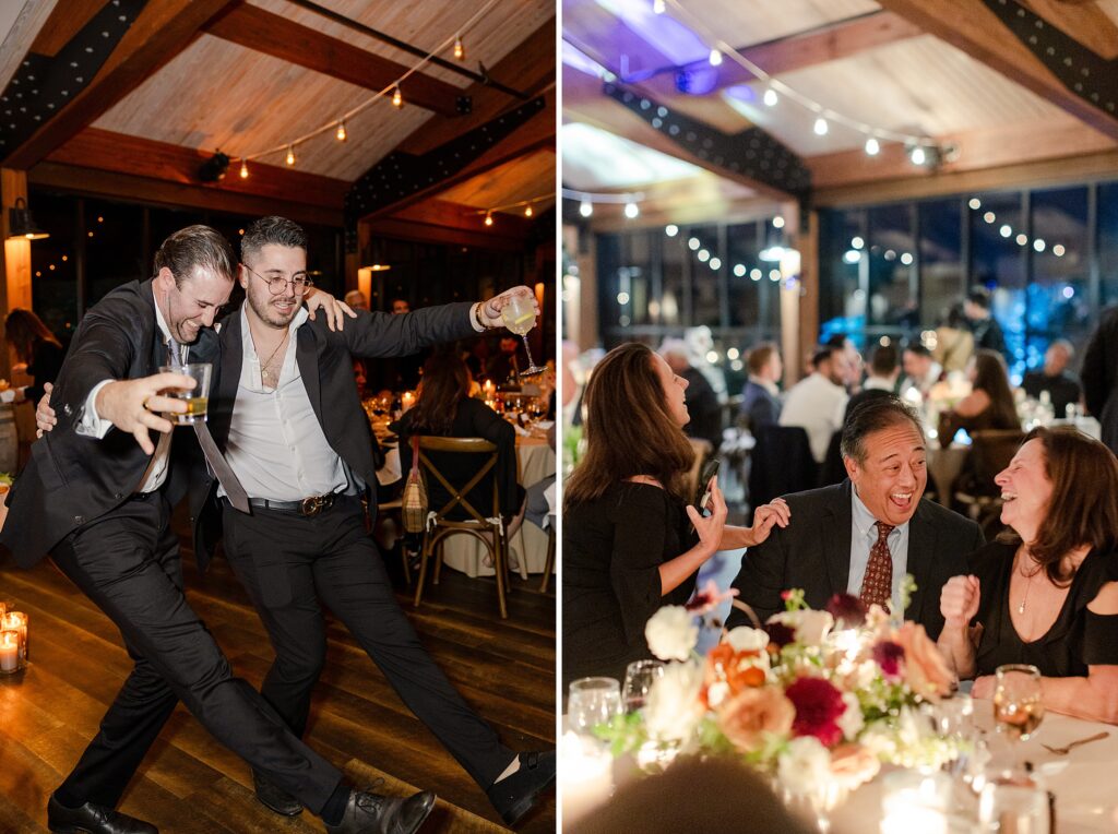 guest laughing and dancing during reception