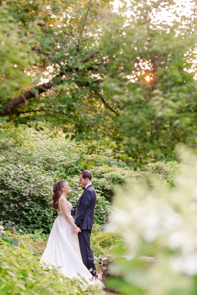 Bride and groom portraits at New York Botanical Gardens, New York Wedding Weekend