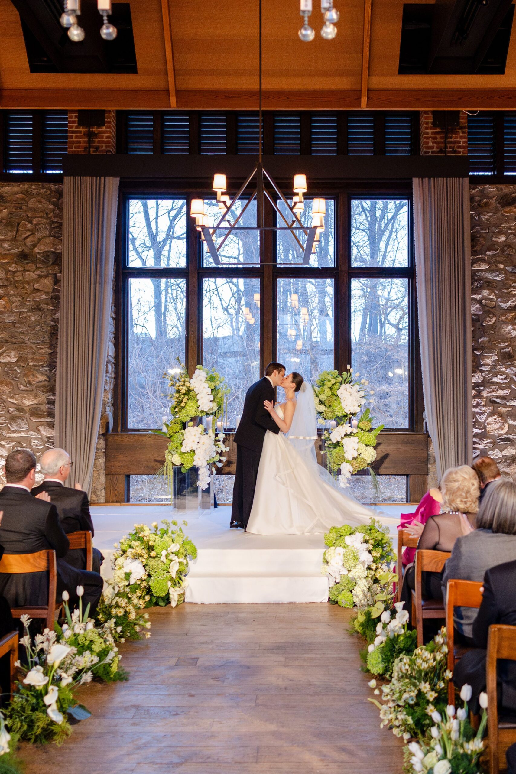 Wedding at Blue Hills at Stone Barn during winter