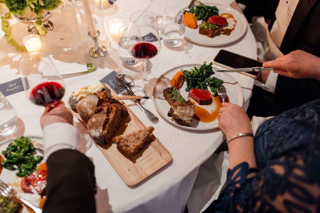 winter seasonal menu from Blue Hill Stone Barn gourmet food served at wedding reception