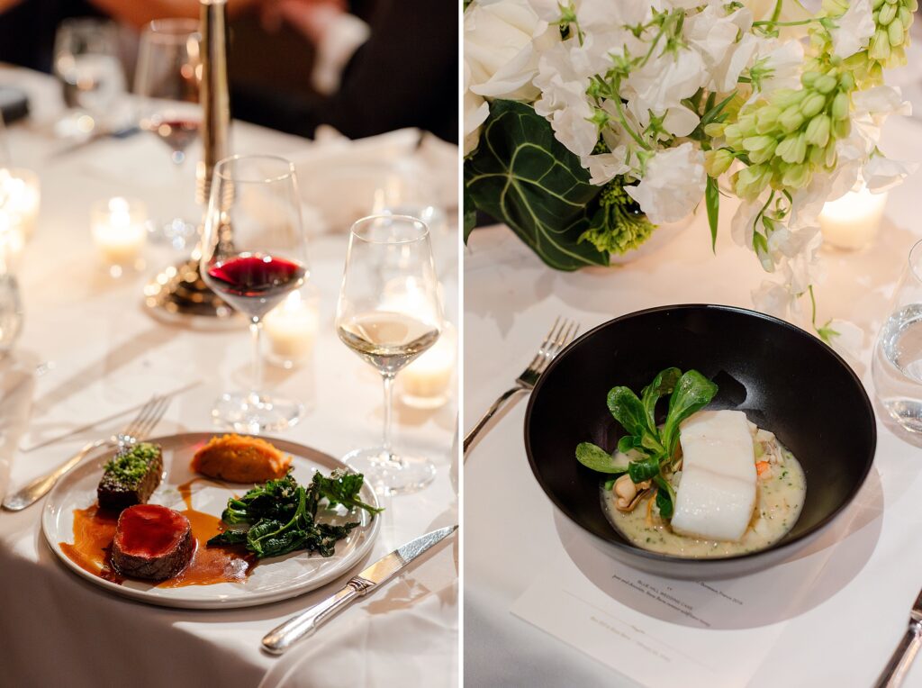 winter seasonal menu from Blue Hill Stone Barn gourmet food served at wedding reception