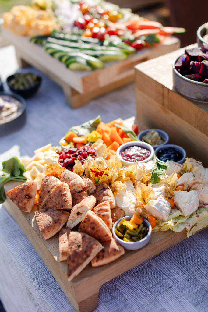 Michelin-Star hors d'oeuvres at cocktail hour at Wildflower Farms